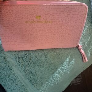 Simply Southern Light Pink Croc-Embossed Wallet